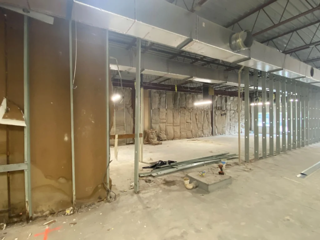 An expansive room showcasing construction tools