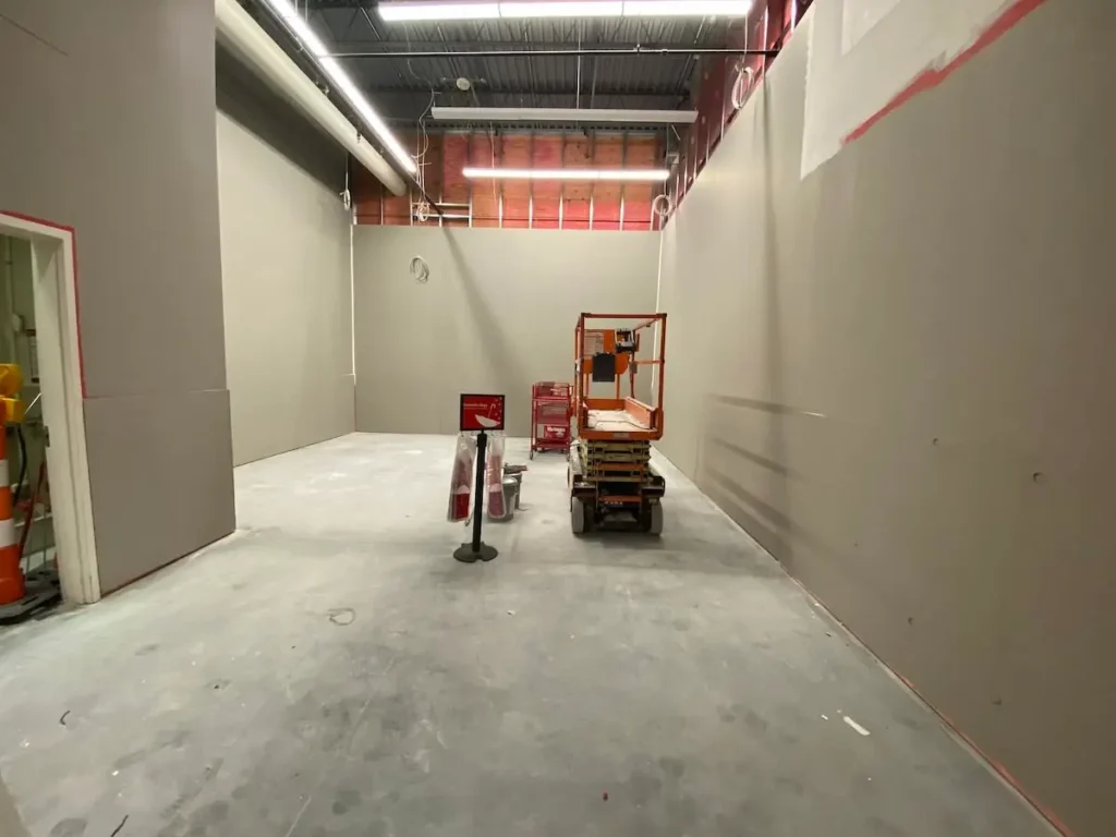 An interior view of a construction site