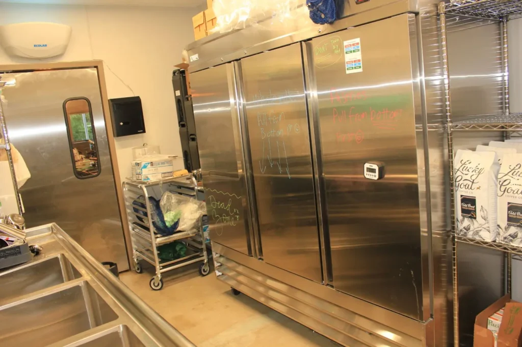 A large stainless steel refrigerator with a sleek design