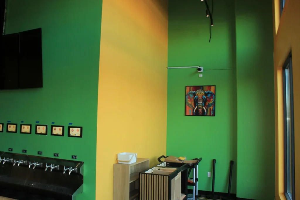 A room adorned with green walls