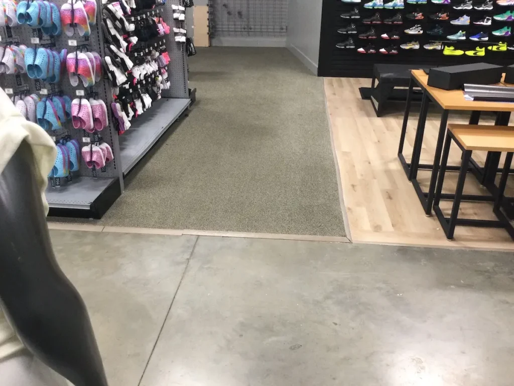 A shoe store filled with various styles of shoes