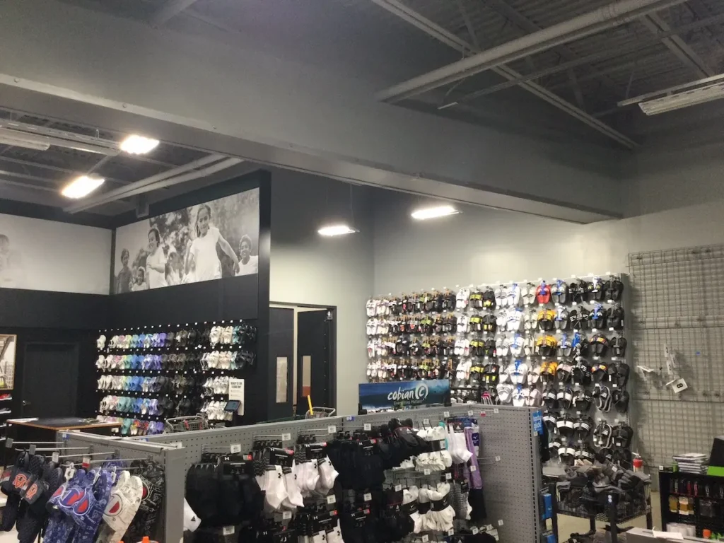 A store interior showcasing a wide range of sports equipment