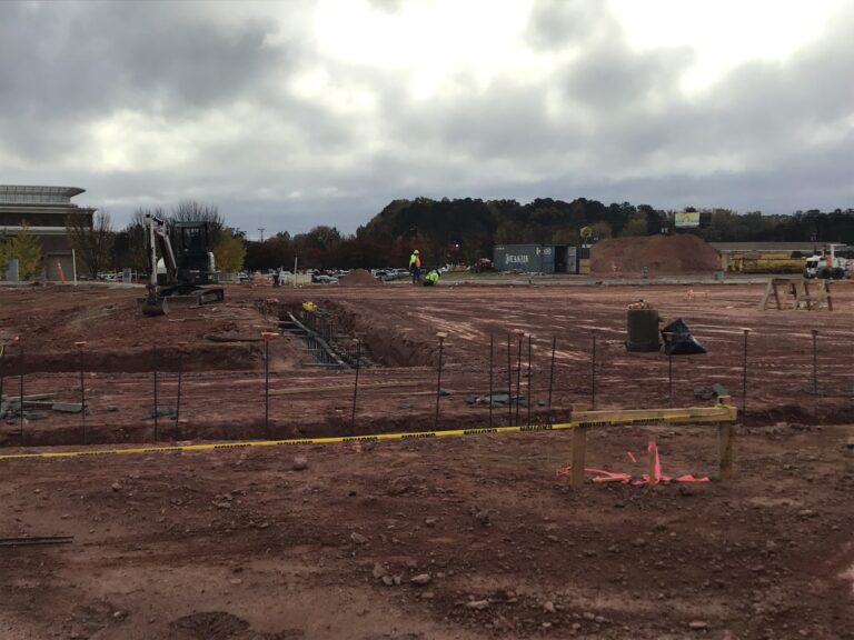 Lidl supermarket ground-up construction footer preparation in Decatur GA